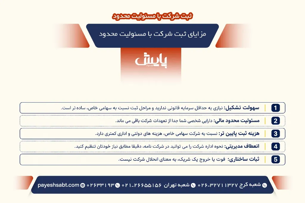 مزایای ثبت شرکت با مسئولیت محدود