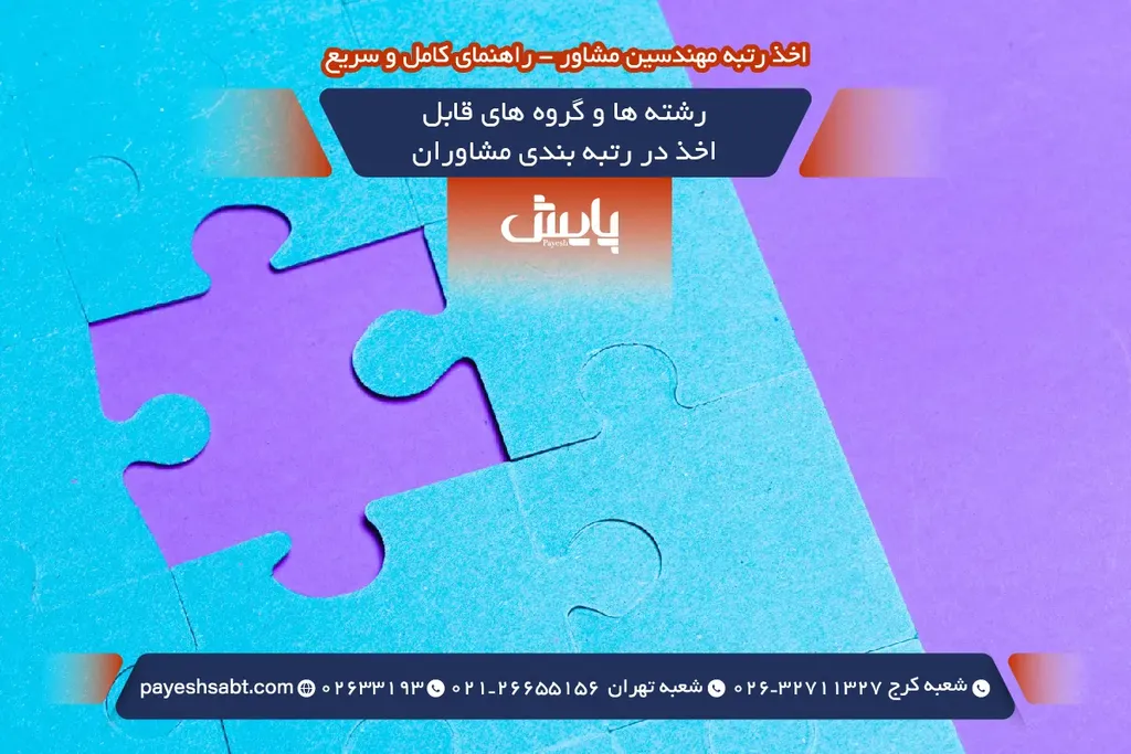 رشته ها و گروه های قابل اخذ در رتبه بندی مشاوران
